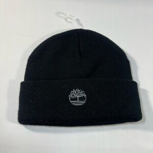 Black Knit Timberland Embroidered Tonal 3D Beanie Winter Hat, One Size Unisex